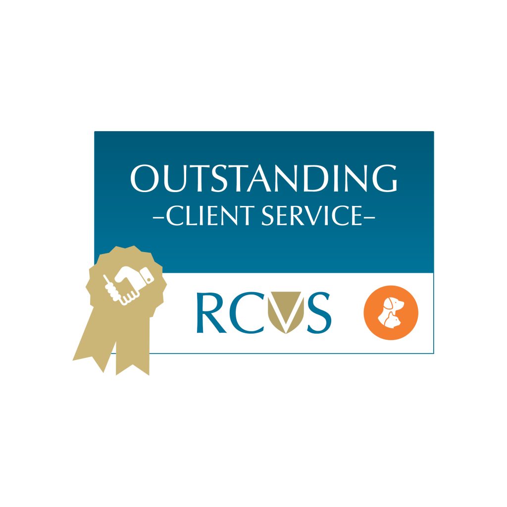 Rcvs client service logo 1024x1024 1 | ‘outstanding’ in rcvs additional awards | as existing holders of royal college of veterinary surgeons general practice accreditation, this year we decided to apply for two additional rcvs practice standards scheme (pss) awards. These awards offer practices the opportunity to demonstrate that they excel in one or more specialist area. After much evidence upload onto an rcvs assessment platform and an assessor site visit, we are delighted to share with you that we have been deemed ‘outstanding’ in rcvs’s ‘client service’ and ‘team & professional responsibility’ awards. | wellcare world | health